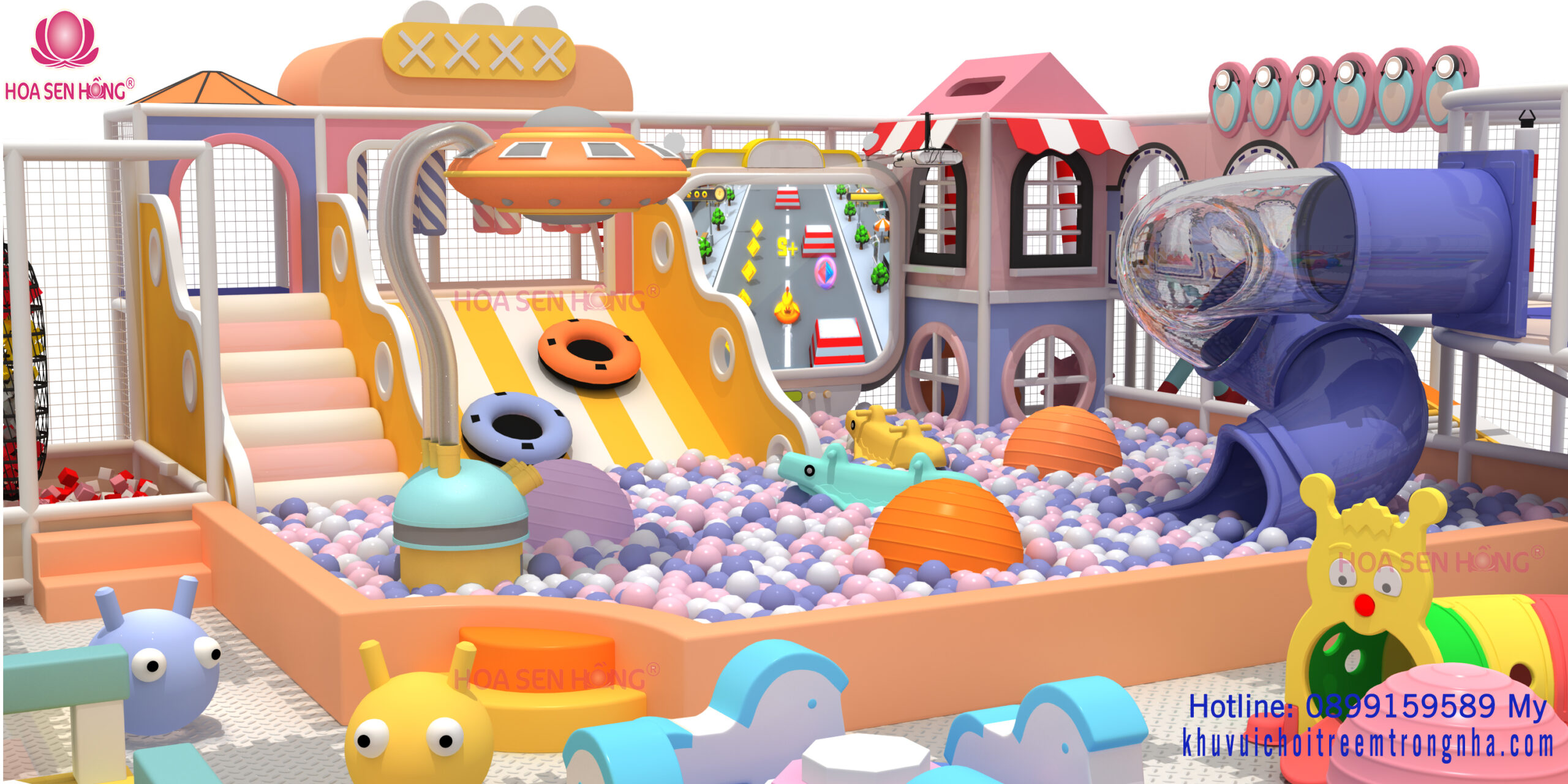 Nhà liên hoàn cho khu vui chơi nhà liên hoàn