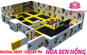 Sàn nhún cho khu vui chơi mang lại trải nghiệm vui nhộn, kích thích sự vận động và phát triển toàn diện cho trẻ em.