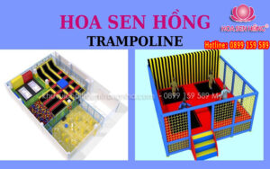 Trampoline là thiết bị nhún với bề mặt lò xo đàn hồi, cho phép trẻ em nhảy, bật cao và trải nghiệm cảm giác như "bay" trong không gian