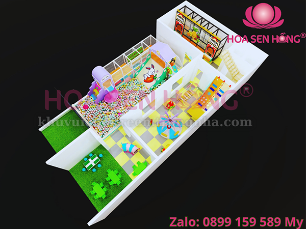 Thiết kế 3D tầng trệt cho khu chơi trẻ em Khiết Tâm Thiết kế 3D tầng trệt cho khu chơi trẻ em Khiết Tâm