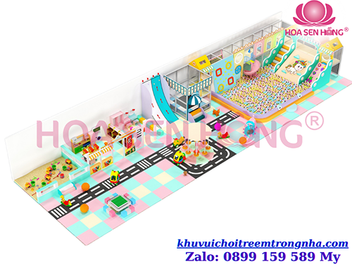 Thiết kế 3D khu vui chơi trẻ em diện tích 8x27m Thiết kế 3D khu vui chơi trẻ em diện tích 8x27m